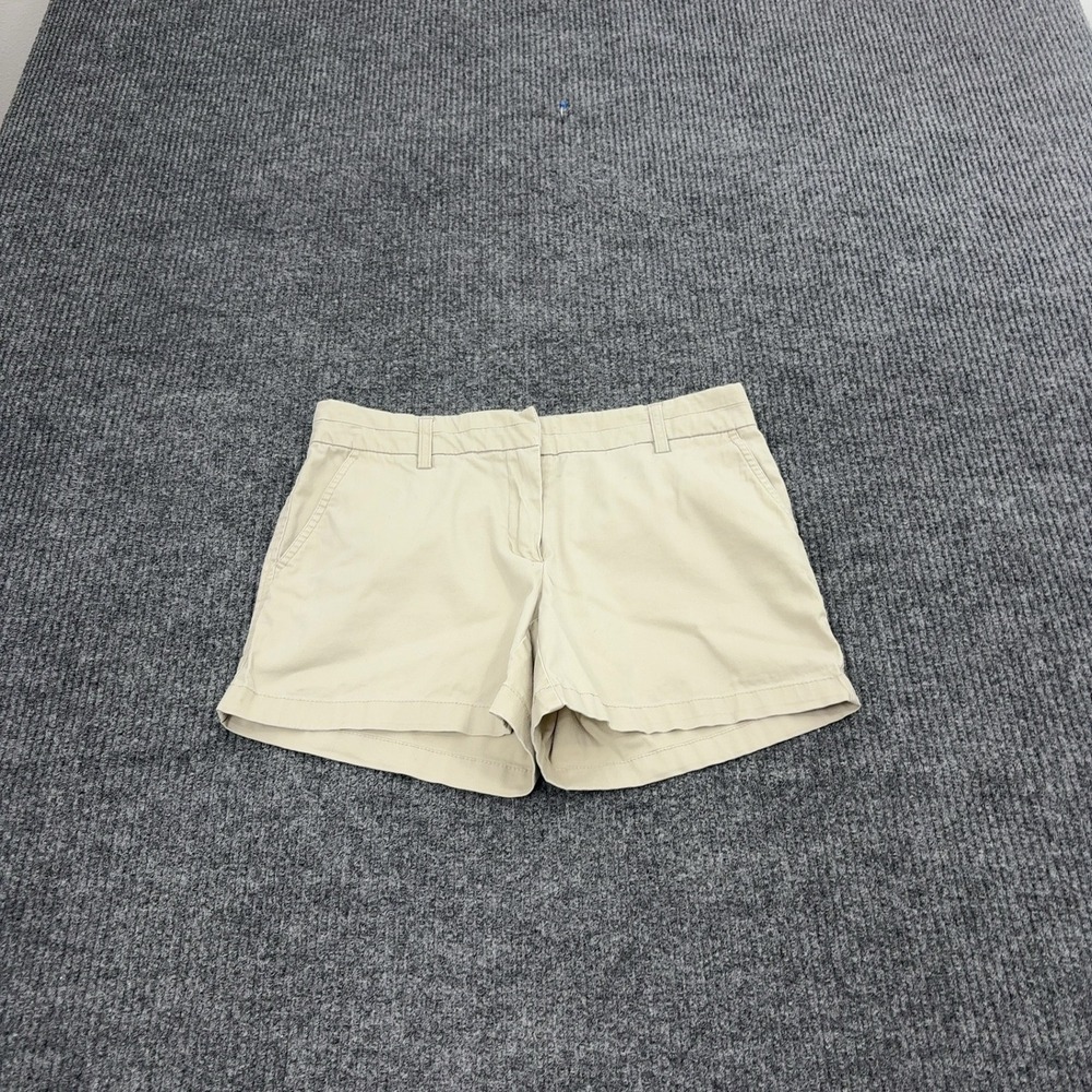 British Khaki Shorts Womens 4 Beige Cotton Spandex Chino Preppy Casual Summer